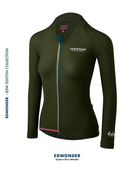 EdW超轻(女)长袖车衣-森绿 Jersey 商品图0