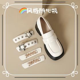 英伦风小皮鞋女2023年春季新款厚底增高乐福鞋松糕底粗跟单鞋