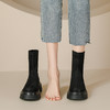 擦色短靴女秋冬新款英伦风复古弹力瘦瘦靴厚底短筒靴子绒面骑士靴 商品缩略图5