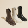 V口显直2023年新款短靴女圆头复古粗跟短筒瘦瘦靴马丁靴子女单靴 商品缩略图0