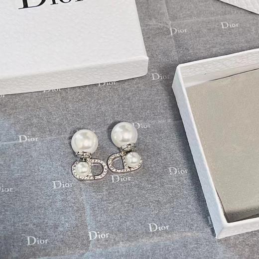 【CD珍珠耳环银色带钻】dio*刘雨昕baby同款CD珍珠耳环 商品图7