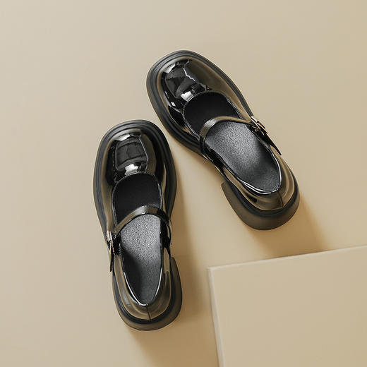 甜美女生厚底玛丽珍鞋女粗跟春夏新款松糕底日系单鞋增高小皮鞋 商品图2