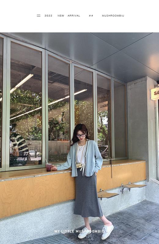 金蘑菇菇【英伦bunny学院套组】学院风经典v领减龄针织开衫 商品图3