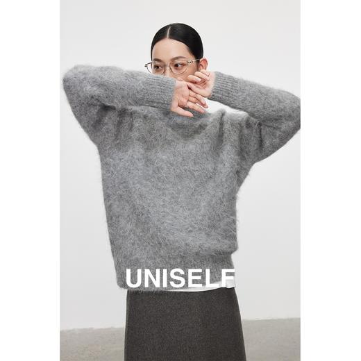 软糯温暖羊驼毛套头毛衣女2023冬季新款百搭宽松圆领上衣 商品图2