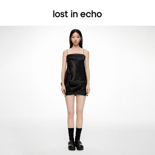 lost in echo2024春季新款设计师品牌手工立裁花苞迷你吊带连衣裙 商品图2