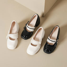 {穿上可以跳舞的鞋子}现货秒发2023春季爆款高跟玛丽珍鞋粗跟单鞋