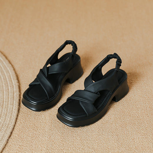 凉鞋女2023春夏季新款厚底罗马凉鞋户外休闲松糕鞋沙滩运动凉拖鞋 商品图4