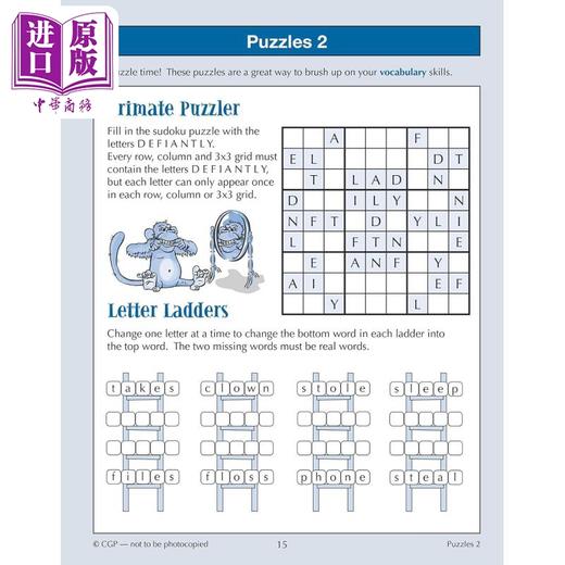 【中商原版】英国CGP 11+ CEM 10-Minute Tests: Verbal Reasoning Cloze - Ages 10-11 Book 1 with Online Ed 商品图3