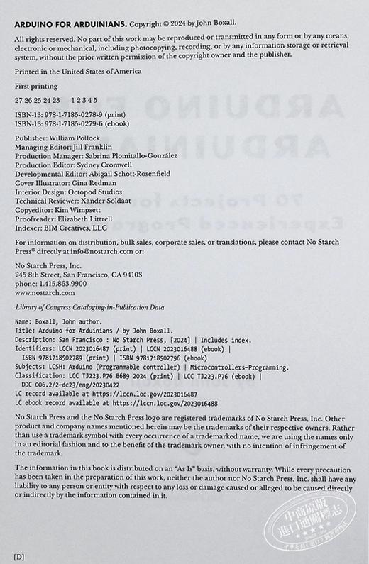 【中商原版】Arduino for Arduinians 英文原版 John Boxall 计算机与数据 计算机类相关书籍 科学百科 信息工程 商品图3