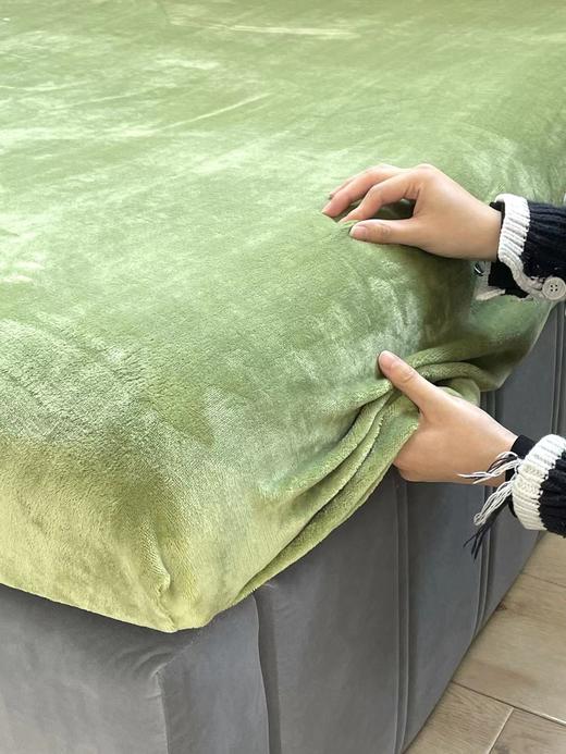 自然醒250g超柔软绵绵牛奶绒床笠双面冬季加绒加厚法兰绒床垫套罩珊瑚绒床笠LFS 商品图2
