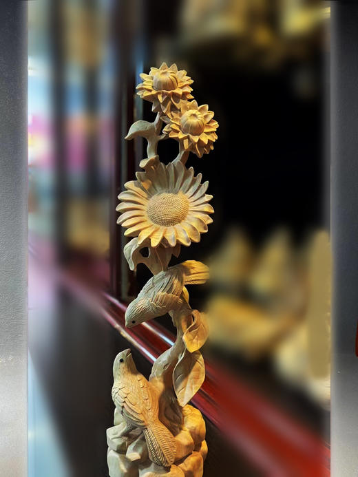 向日葵|双喜临门/欣欣向荣°黄杨木摆件 商品图1