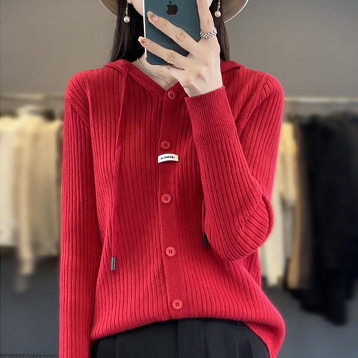 温暖百搭多款可选安迪绒绞花连帽开衫打底衫半身裙 商品图8