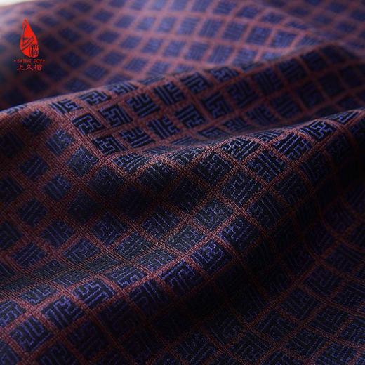 SAINTJOY/上久楷 宋锦双面长巾 万字幻格 蓝酒色  蓝金色  SJ17125 商品图12