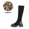 长靴2022秋冬新款高筒靴绒面靴子显瘦弹力靴子女简约复古骑士靴 商品缩略图7