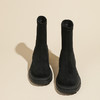 丝滑绒面短靴女2023秋冬款复古圆头短筒靴子英伦风粗跟女生瘦瘦靴 商品缩略图1