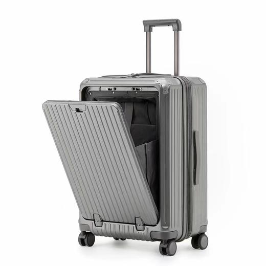 多功能时尚行李箱登机箱前开盖扩展层拉杆箱内置USB充电电脑隔层水杯架 商品图6