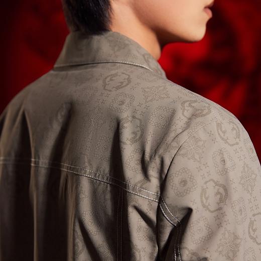 【非遗剪纸】柒牌翻领夹克男春季新款时尚休闲满身印花工装风外套	126K70860 商品图4