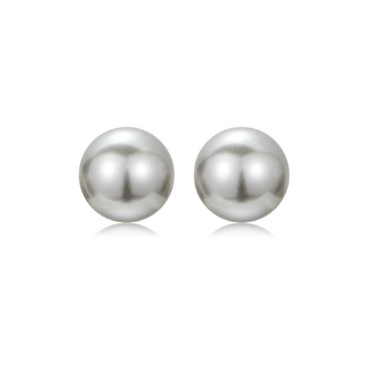 Oflye潮流饰品 银灰仿珍珠耳钉女新款真多麻色秋冬耳饰 商品图4