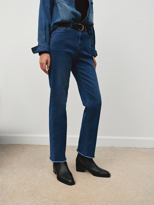 自带保暖 焱姜直筒修身牛仔裤FB468823D 商品图1