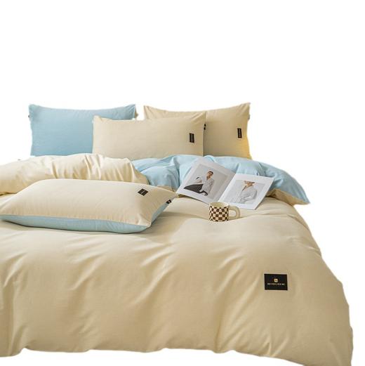 全棉四件套【 加厚ins风，纯色磨毛棉被套】新年床单床笠纯棉三件套 商品图4