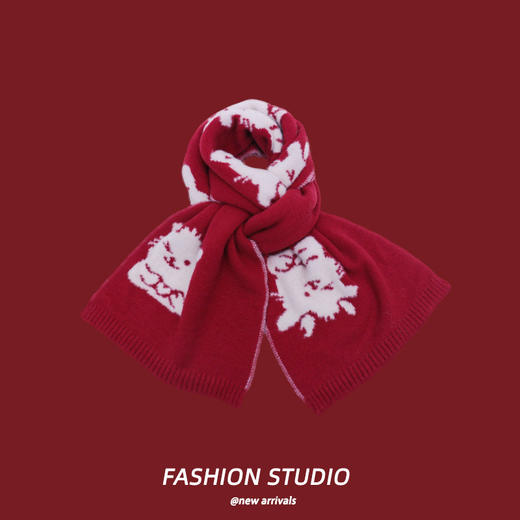 冬季休闲 红色护颈围脖【新年防寒保暖 舒适透气个性 生肖龙围巾】新年拜年围巾 商品图10