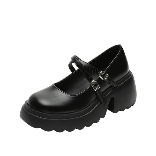 玛丽珍鞋女粗跟2025春夏新款松糕厚底英伦风小皮鞋一字带日系单鞋 商品图4