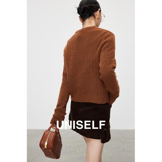 高级感骆驼绒蓬松毛衣女2023秋冬新款复古短款羊毛针织衫 商品图4