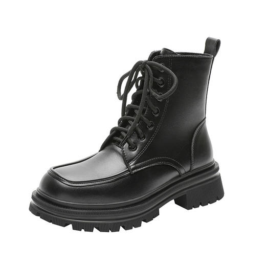 现货爆款秋冬系带马丁靴平跟平跟英伦圆头短靴女34-39码小单定制 商品图4