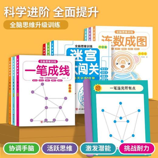 【书行】全脑思维训练3456幼儿一笔成线全脑开发大脑智力开发专注力训练数学逻辑提升幼儿园小中大班连数成图迷宫大闯关益智书籍 商品图6