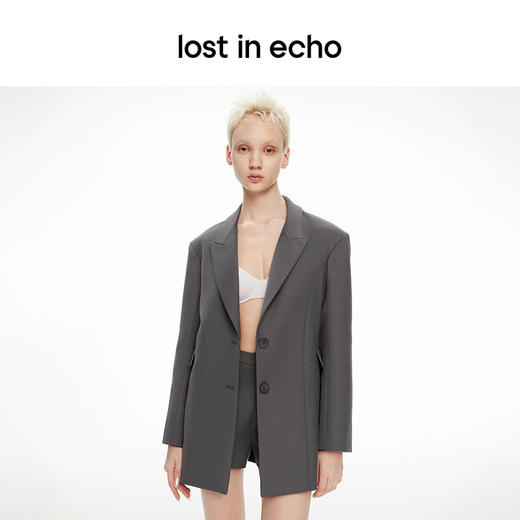 lost in echo2024春季新款设计师品牌背部镂空西装西装拉链短裤女 商品图2