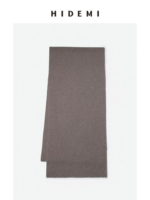 HIDEMI 进口美利奴羊毛长款加厚款大围巾 乌木棕/车厘子红/燕麦米/深灰/黑色 商品图5