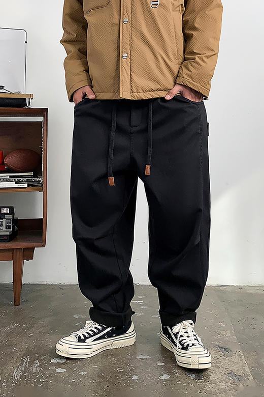 徐太浪美式休闲加绒厚款宽松直筒长裤男冬季新款oversieze工装裤 商品图5