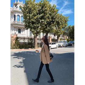 金蘑菇菇 纽约故事 / 2WAYs！假两件连帽短外套洋气学院小西装