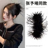 【张予曦同款】鲨鱼夹秋冬款羽毛抓夹高端感鸵鸟毛发夹后脑勺毛毛发抓超仙头饰 商品缩略图0