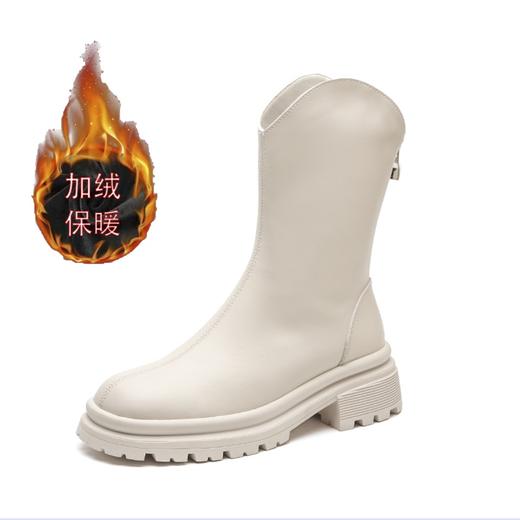 葡萄妈短靴2022秋冬新款马丁靴韩版瘦瘦靴百搭粗跟厚底圆头靴子女 商品图8