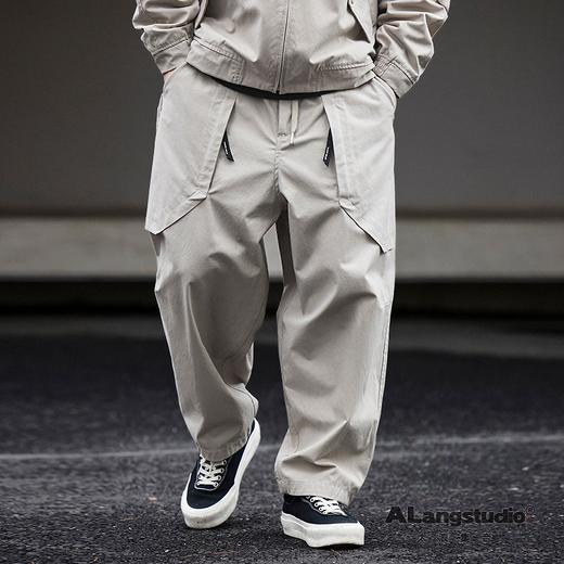徐太浪美式工装大口袋运动裤男秋季潮流青年宽松直筒纯色休闲裤子 商品图0
