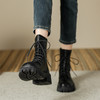 2023秋冬款短靴英伦风圆头粗跟短筒靴子女系带马丁靴经典款女靴子 商品缩略图1