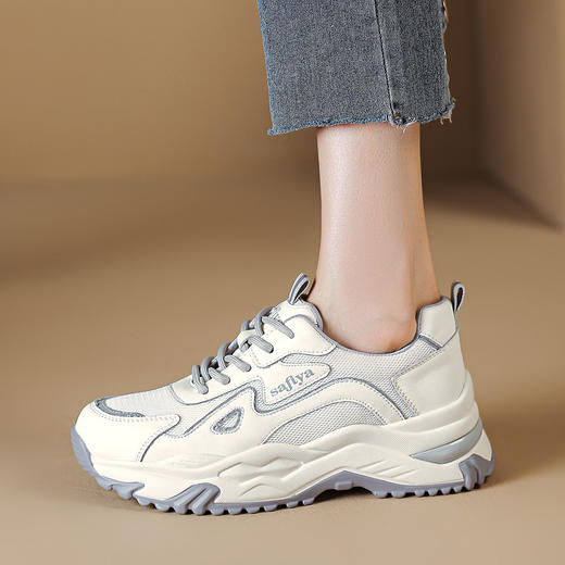 品质好货 | Safiya/索菲娅2023秋冬加绒时尚真皮垫脚老爹鞋 SF32112838 商品图4