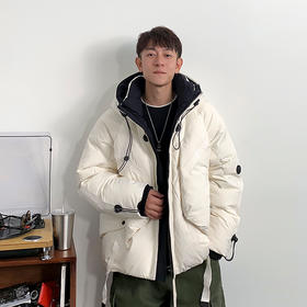 徐太浪新款美式潮牌潮流羽绒服男冬季加厚保暖连帽上衣外套