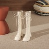 白色系带马丁靴短靴女2023秋冬新款英伦风厚底粗跟长靴后拉链靴子 商品缩略图1