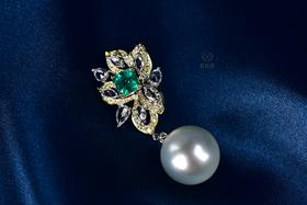 【绽放】祖母绿珍珠坠      ZZ12311009