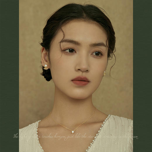 Oflye潮流饰品 镶钻轻奢天然淡水珍珠耳钉女新款耳环小众设计耳饰 商品图2