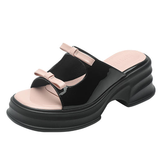 甜美限定~厚底凉鞋女2023夏季新款松糕坡跟露趾拖鞋 商品图4