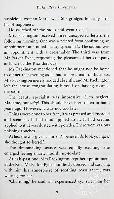 【中商原版】阿加莎系列 帕克 派恩大调查 英文原版 Parker Pyne Investigates  Agatha Christie 商品图7