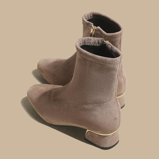 品质好货 | Safiya/索菲娅2023秋冬复古弹力低跟拼接瘦瘦靴 SF34118837 商品图1