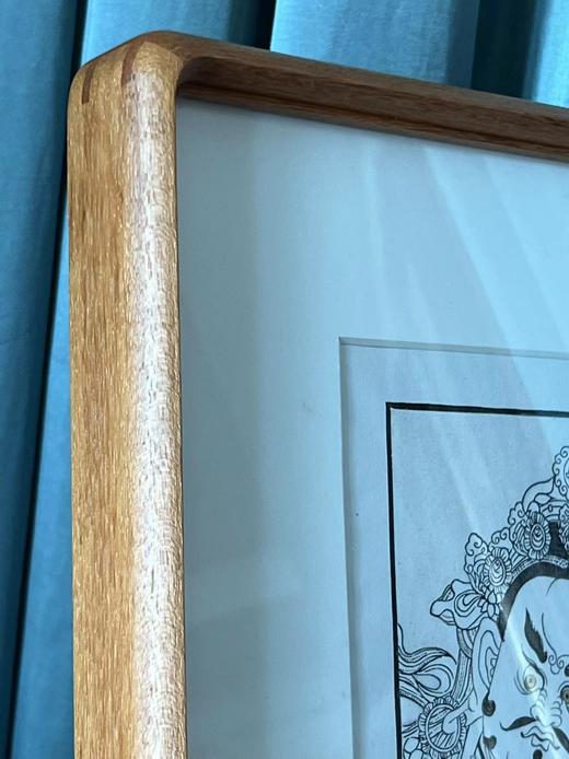 木板水印《财宝天王》，沐版社韩宁敬刻，画心尺寸16*14cm，画框尺寸40*38cm。含框每幅售价368元 商品图1