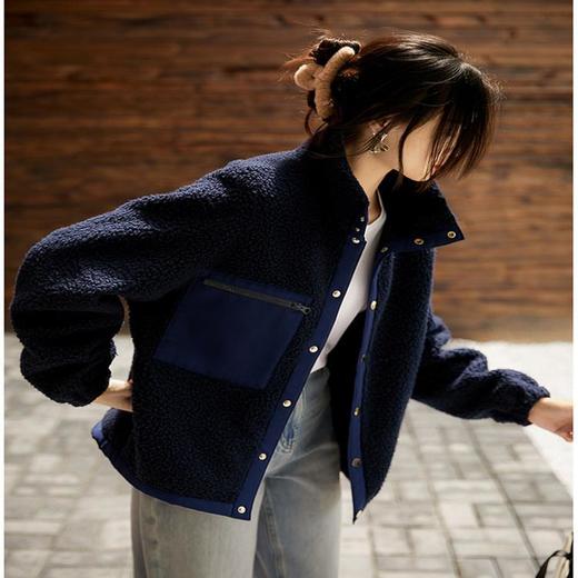 AHM-6200韩系慵懒风摇粒绒外套女2023冬季新款时尚休闲宽松保暖小个子外套 商品图0