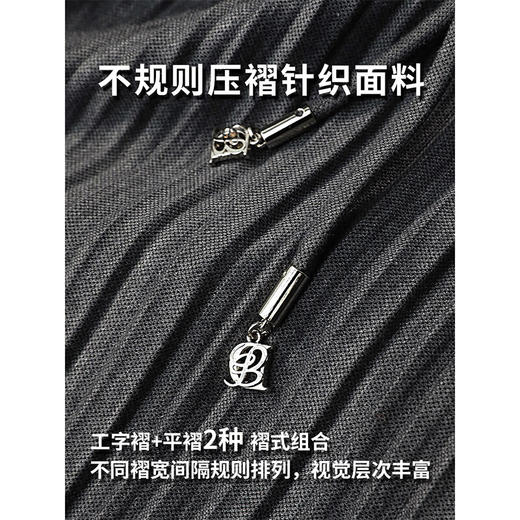 COCOBELLA手工压褶半高领赫本风长袖连衣裙女气质长裙FR3015 商品图4