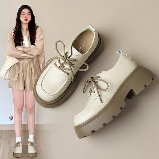 ZHR中口乐福鞋女2024春季新款洋气时尚休闲百搭简约学院风厚底英伦单鞋 商品图4