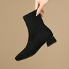 品质好货 | Safiya/索菲娅2023秋冬复古弹力低跟拼接瘦瘦靴 SF34118837 商品缩略图3